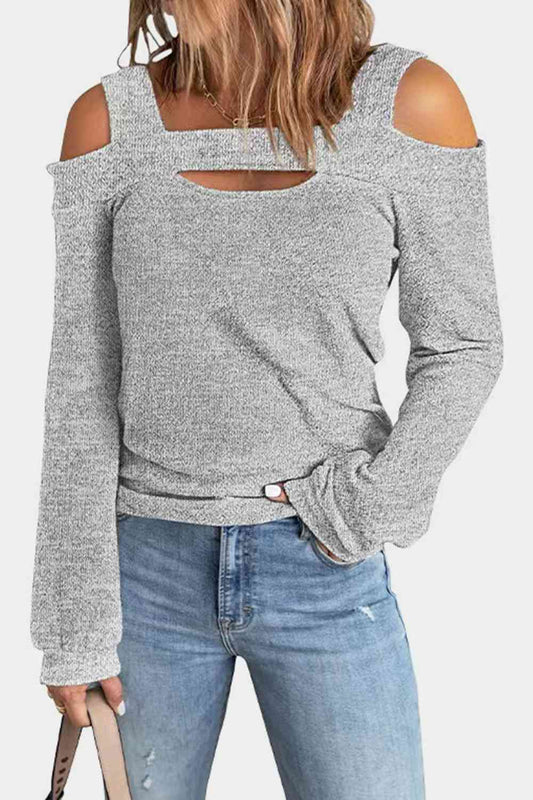 Wendee Cutout Cold Shoulder Blouse